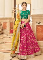 Art Silk Semi Stitched Embrodiery Lehenga Choli