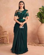 Ready To Wear Partywear Embroidery Saree With Blouse Collection