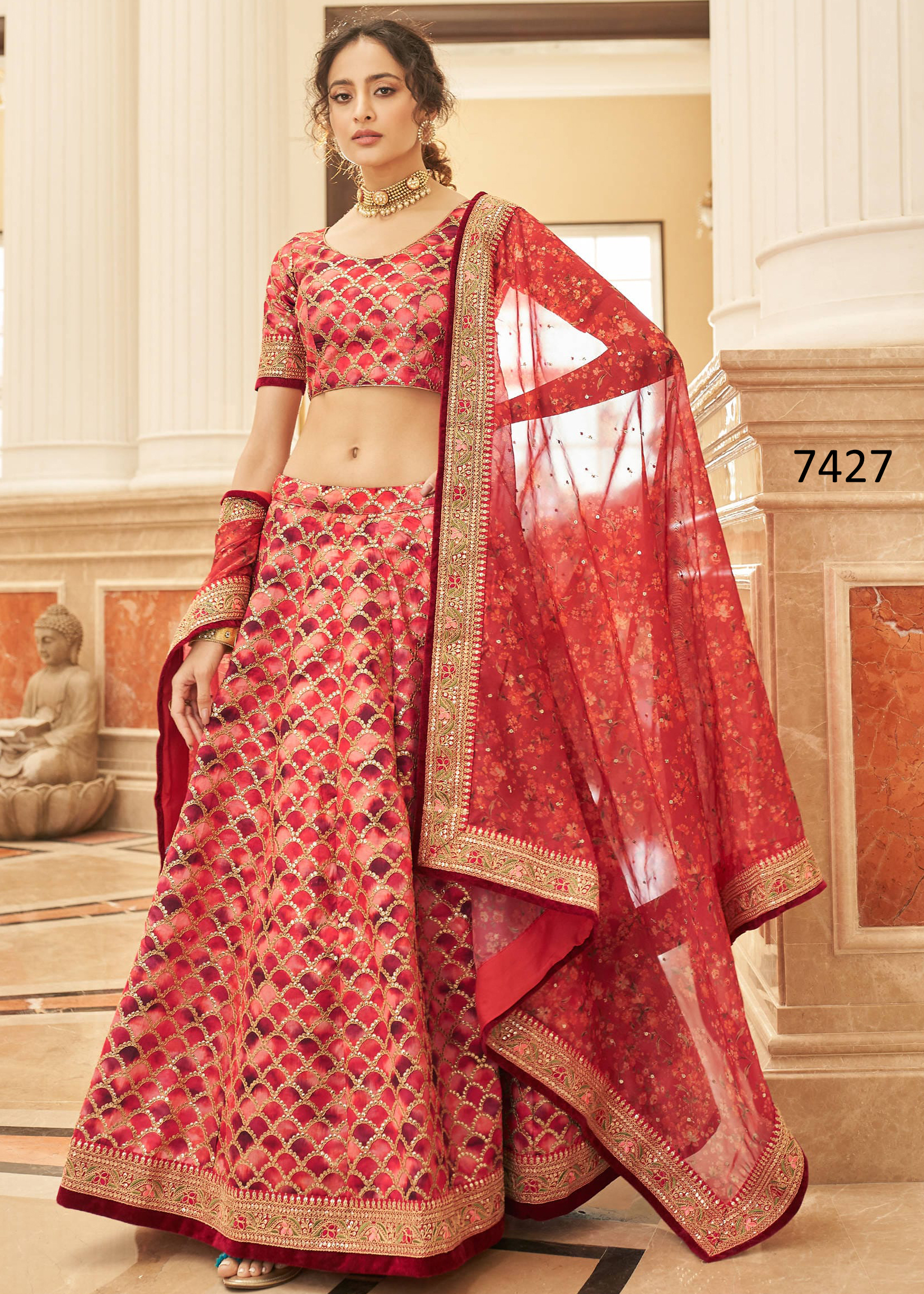 Art Silk Semi Stitched Embrodiery Lehenga Choli