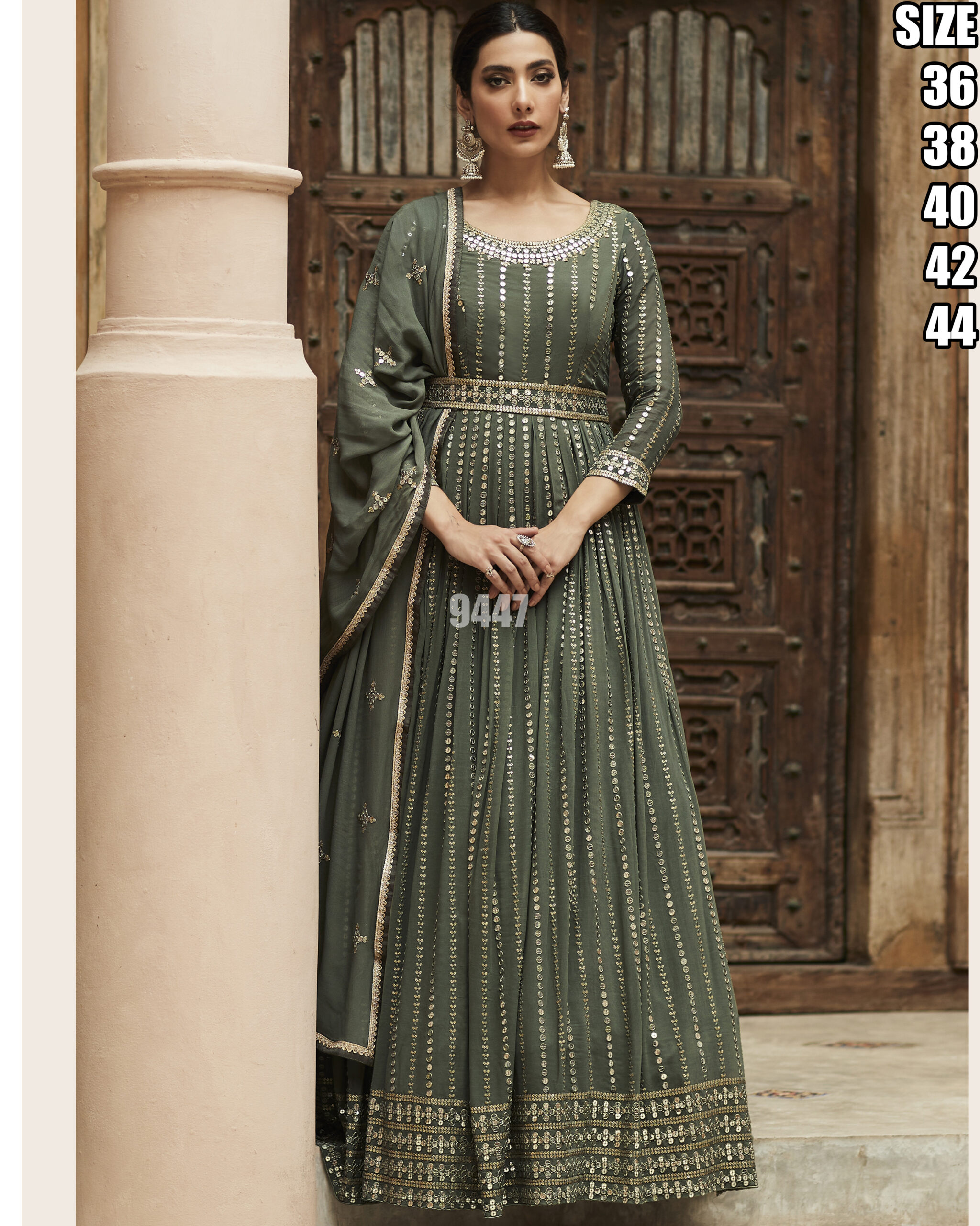 Readymade Designer Partywear Real Georgette Anarkali Suit