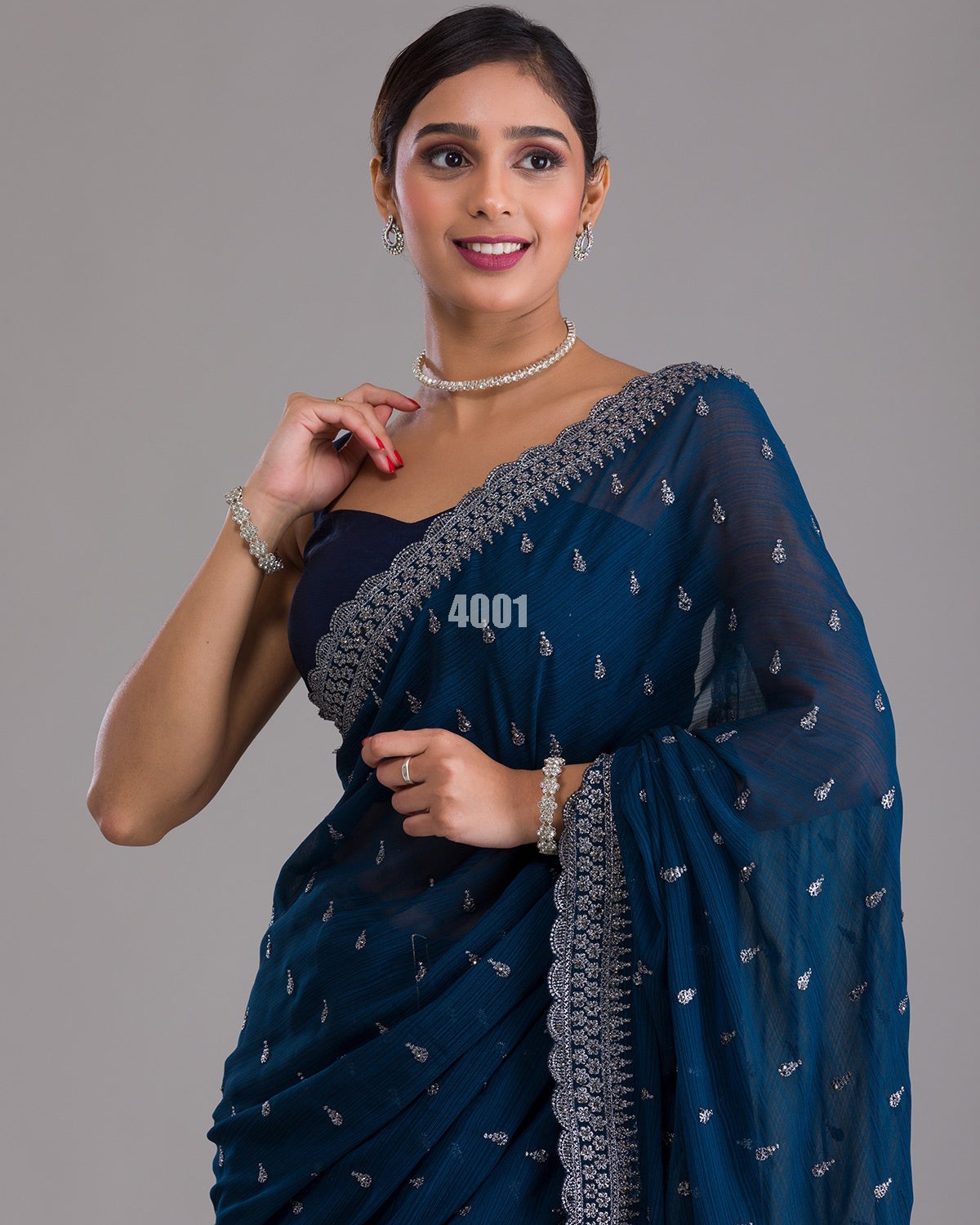 Festival Wear Un Stitched Chinon Art Silk Saree With Blouse