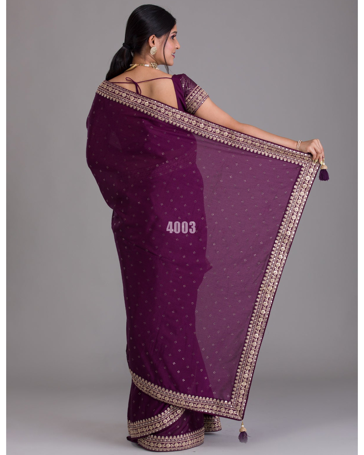 Festival Wear Un Stitched Chinon Art Silk Saree With Blouse