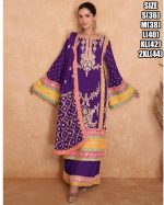 Women's Ready To Wear Real Chinon Heavy Embroidery Pakistani Style Salwar Suit