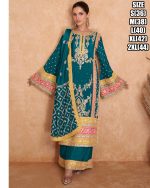 Women's Ready To Wear Real Chinon Heavy Embroidery Pakistani Style Salwar Suit