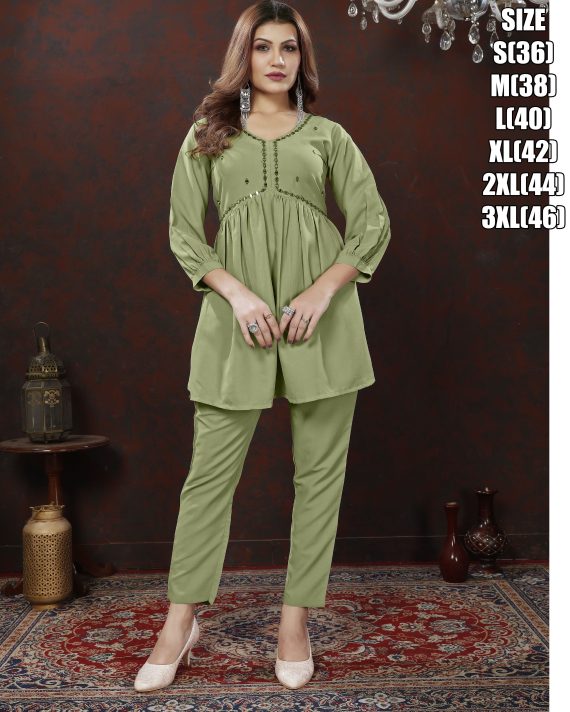 Ethnicrang Women's Cotton Stitched Printed Partywear Cord Set