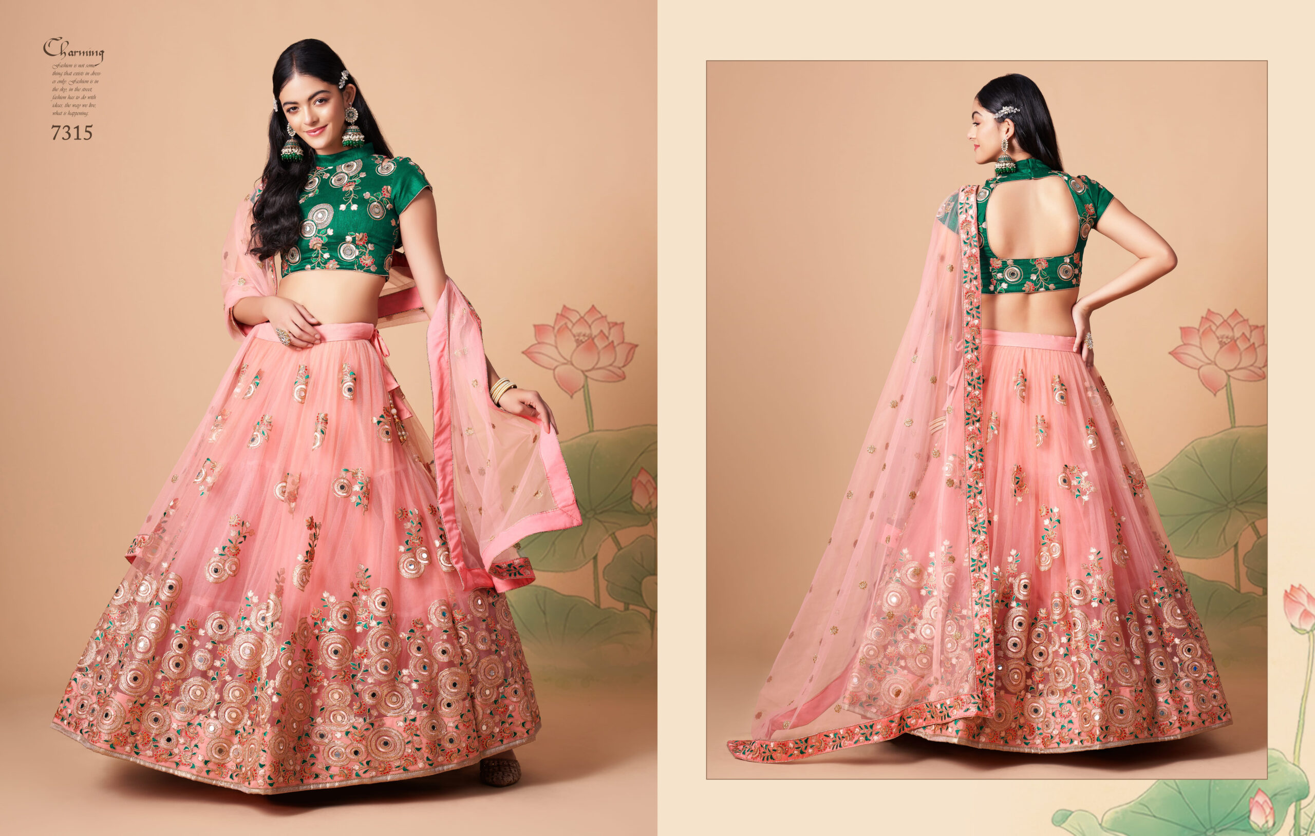 Glamorous Mirror Work Net Wedding Wear Lehenga Choli