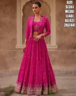 Women's Ready To Wear Premium Chinon Embroidery Partywear Lehenga