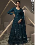 Present Readymade Lakhnavi Real Georgette Anarkali Gown