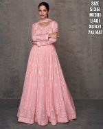 Women's Real Georgette Embroidery Stitched Gown With Dupatta