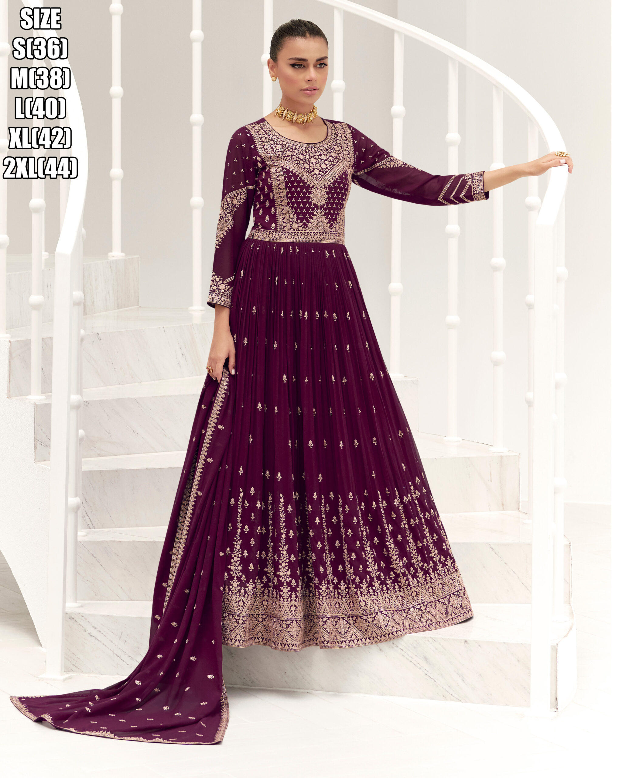 Aashirwad Gulkand Taara Ready To Wear Real Georgette Gown Collection