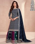 Women's Readymade Premium Chinon Silk Embroidery Designer Suit