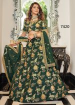 Art Silk Semi Stitched Embrodiery Lehenga Choli