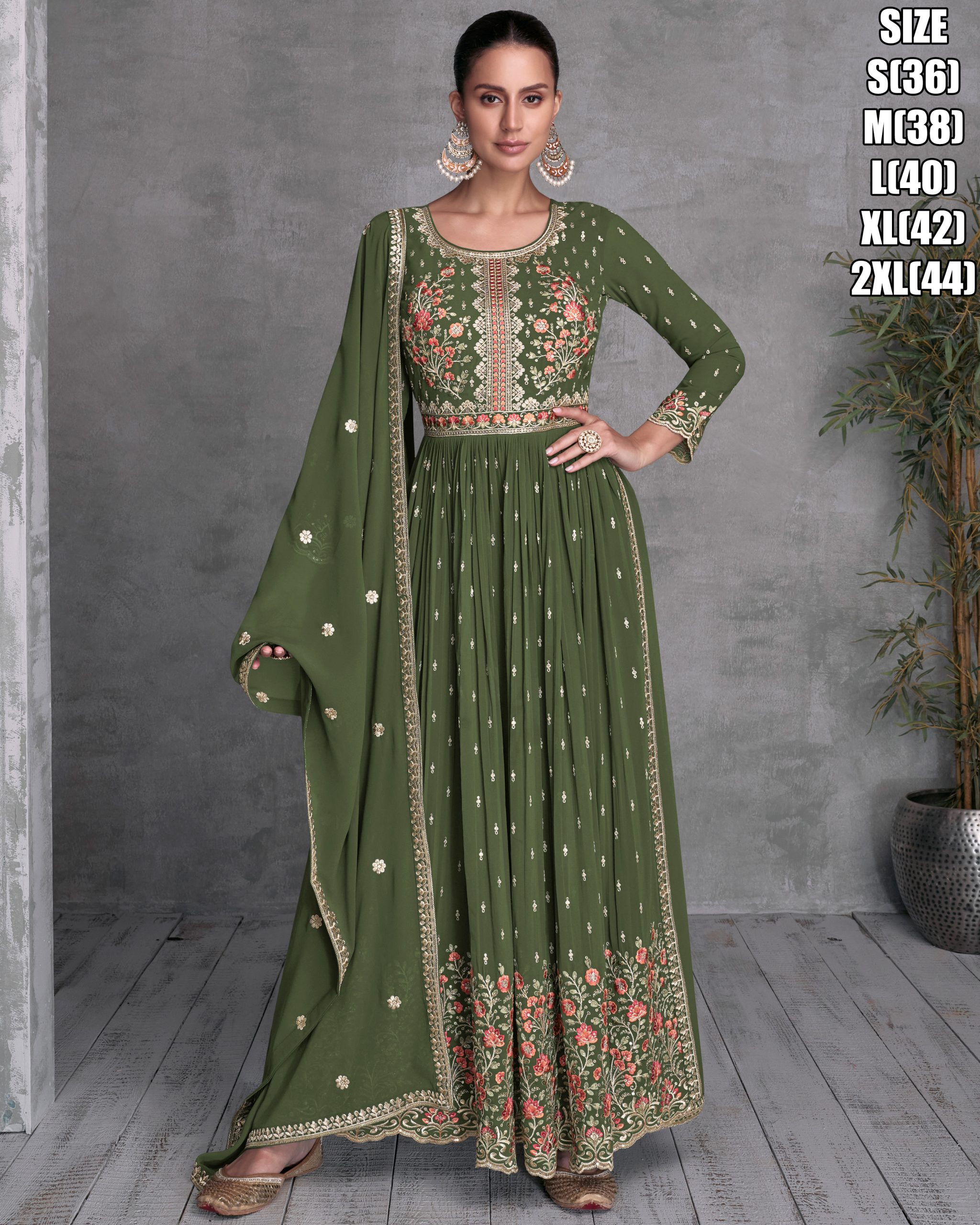 Dive into Luxury with our Real Georgette Embroidery Top paired with Bottom and Dupatta A Stunning Ensemble for Unforgettable Moments