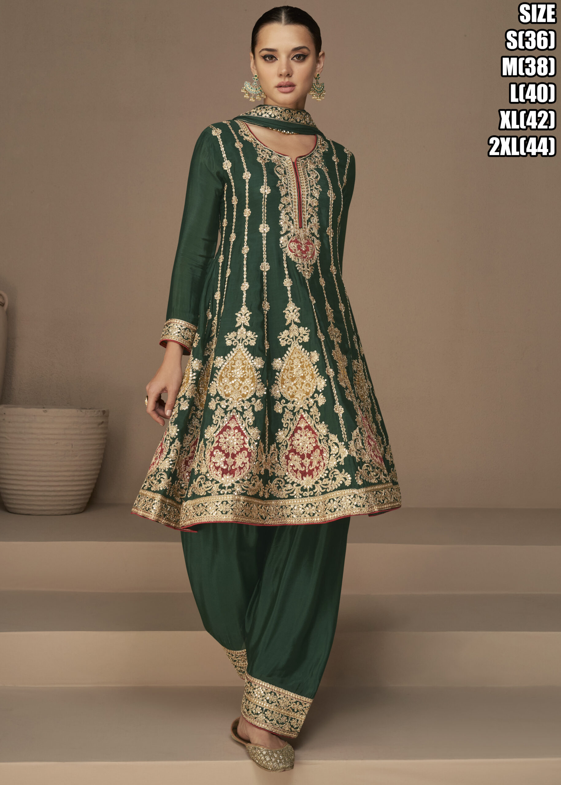 Heena Catalogue By Aashirwad Creation Premium Chinon Silk Designer Festive Wear Salwar Kameez