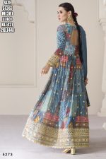 Elegant Eid-ready Premium Organza Silk Readymade Dress With Exquisite Embroidery Shop Now For A Stunning Multi-colored Ensemble