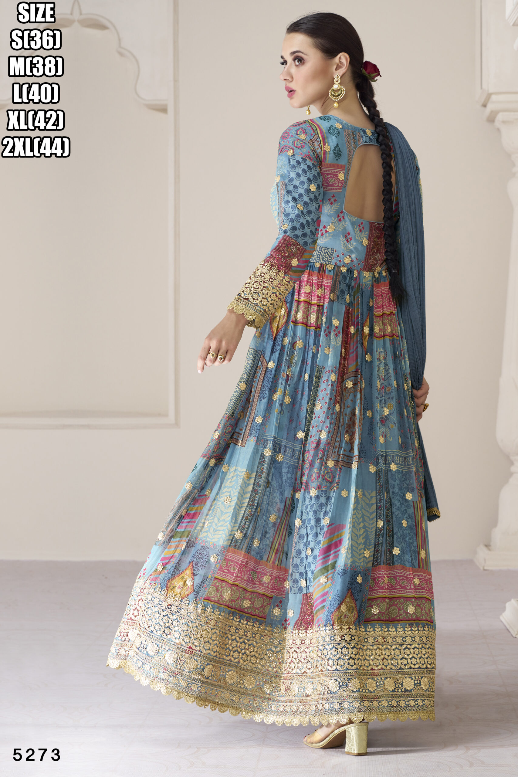 Elegant Eid-ready Premium Organza Silk Readymade Dress With Exquisite Embroidery Shop Now For A Stunning Multi-colored Ensemble