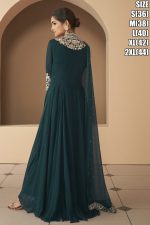 Readymade Real Georgette Partywear Embroidered Anarkali Gown