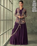 Women's Real Georgette Embrodiery Gown With Drape Dupatta | Draped Gown Dress Drape Designer Dresses Designer Drape Gowns Drape Gown With Jacket Drape Indo Western Dress Latest Drape Dresses