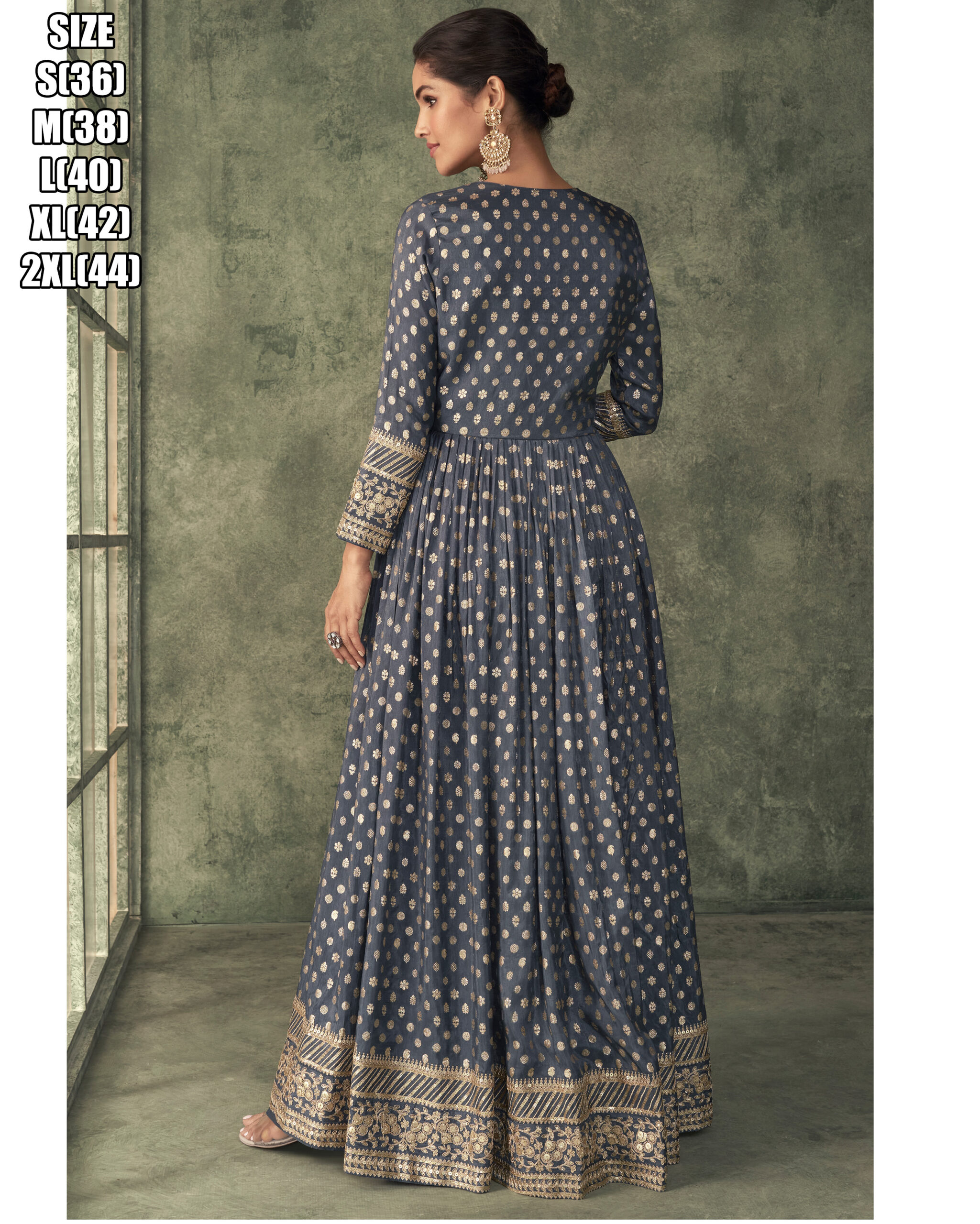 Sayuri Shine Ready To Wear Viscos Silk Designer Heavy Gown Collection