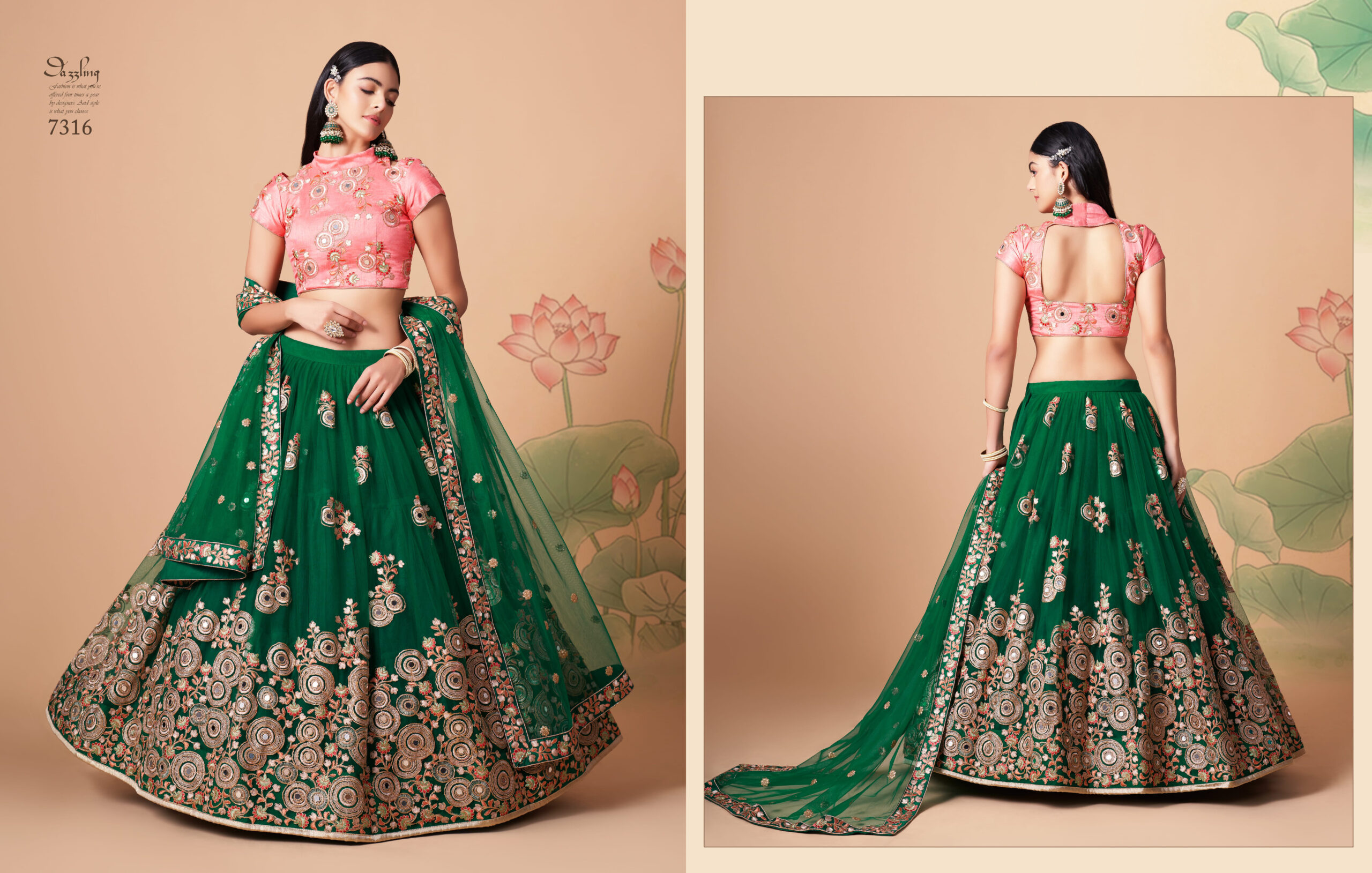 Glamorous Mirror Work Net Wedding Wear Lehenga Choli