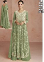 Stunning Readymade Georgette Top, Bottom, And Dupatta Set With Beautiful Embroidery Multi Colored Ensemble