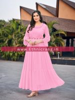 Readymade Embrodiery Chiffon Marbel Flared Gown