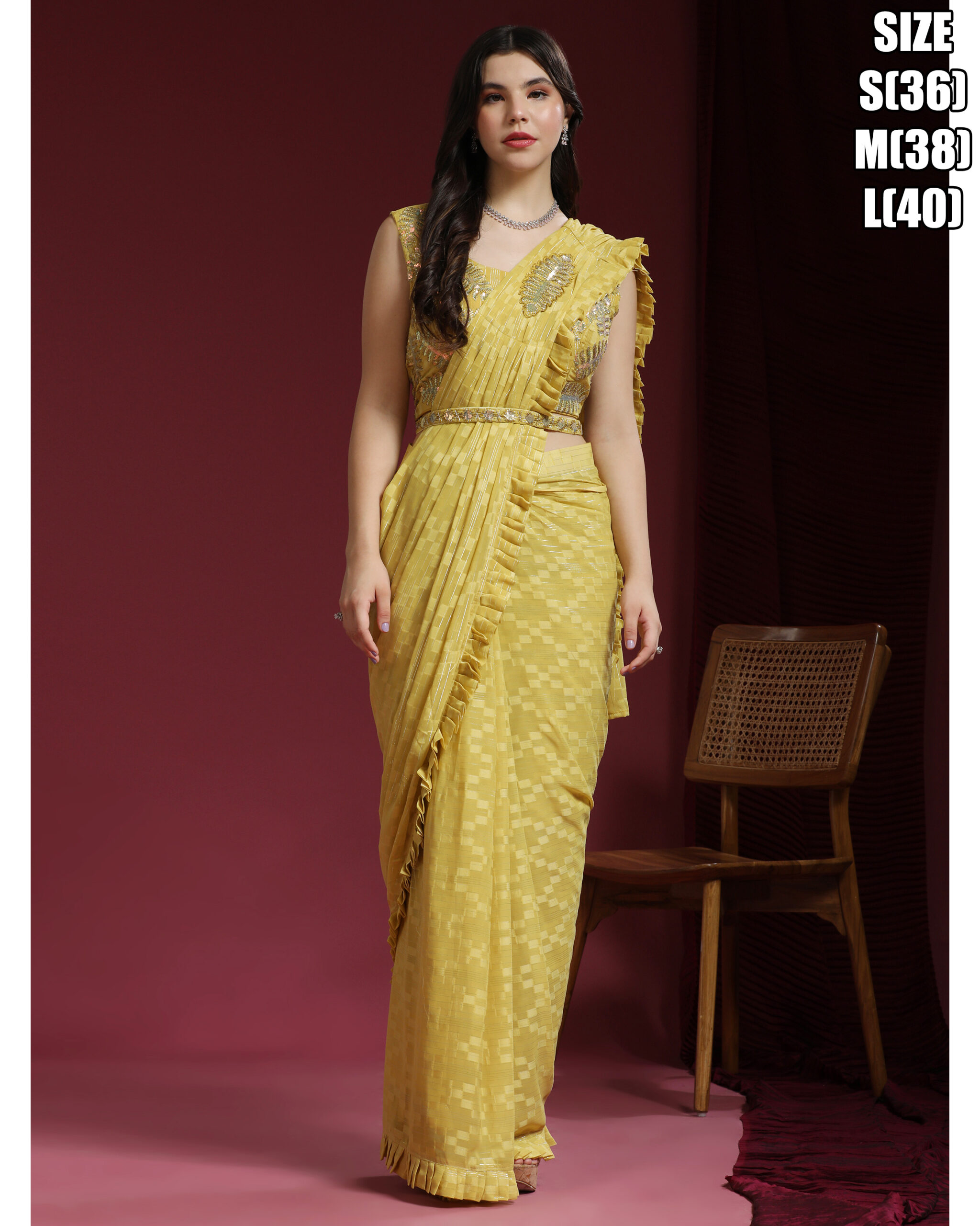 Presenting Party Wear Designer Ready To Wear Saree With Blouse