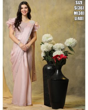 Presenting Party Wear Designer Ready To Wear Saree With Blouse