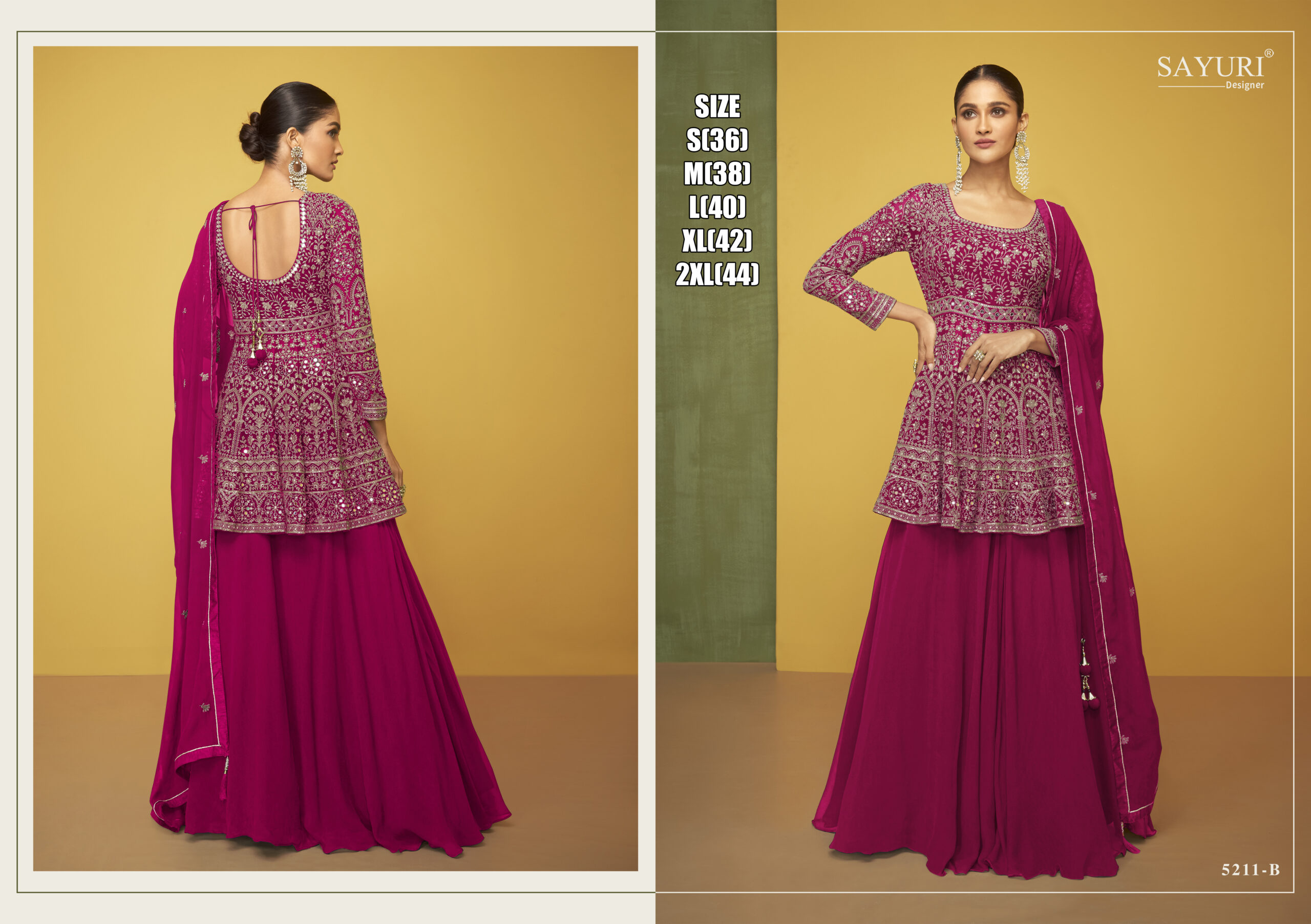 Sayuri Petals Gold Georgette Designer Salwar Suit Collection