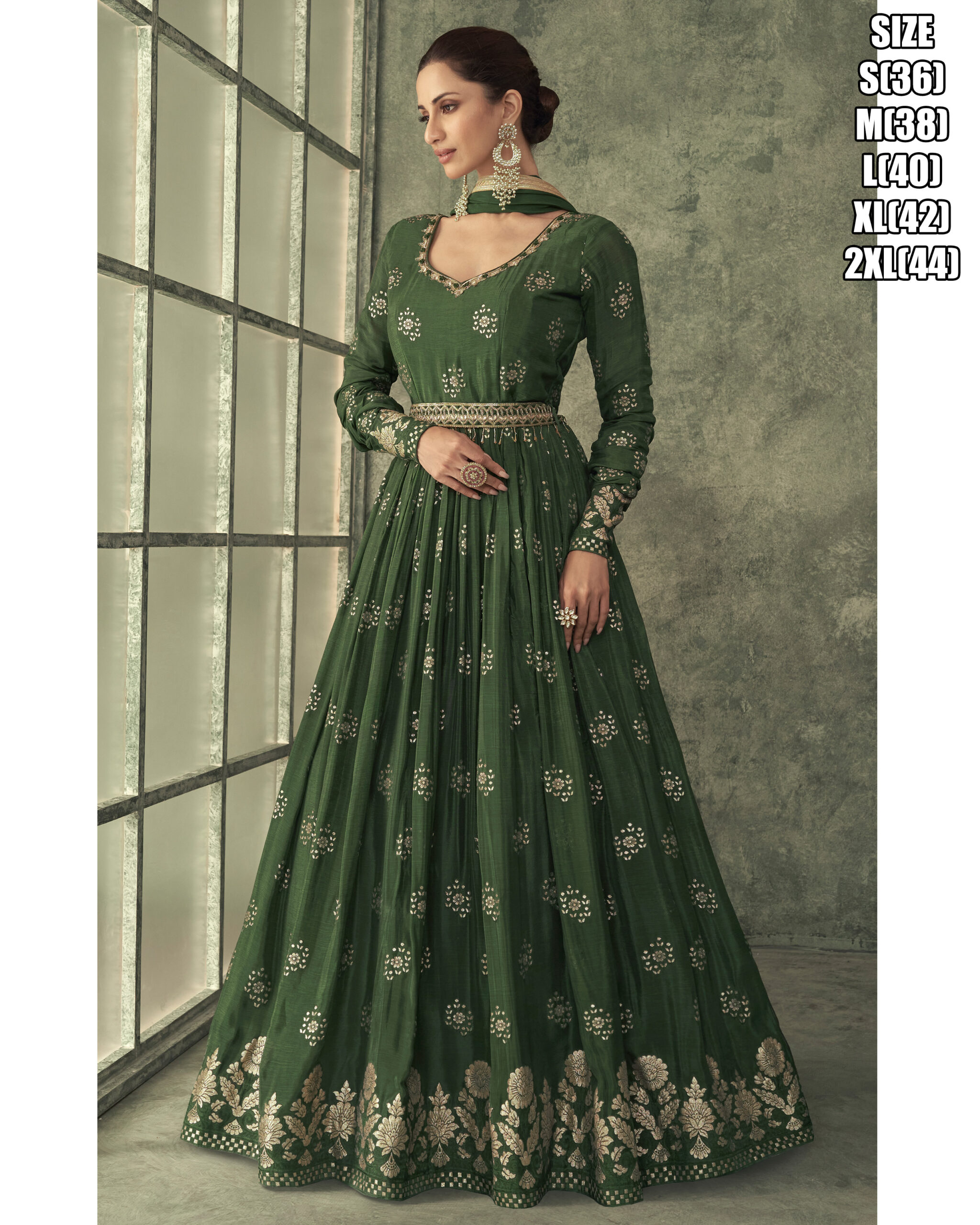 Sayuri Shine Ready To Wear Viscos Silk Designer Heavy Gown Collection