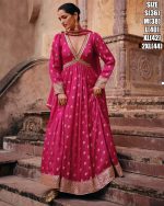 Our Wedding Wear Readymade Pure Viscose Jacquard Gown With Dupatta Unveil Your Bridal Elegance