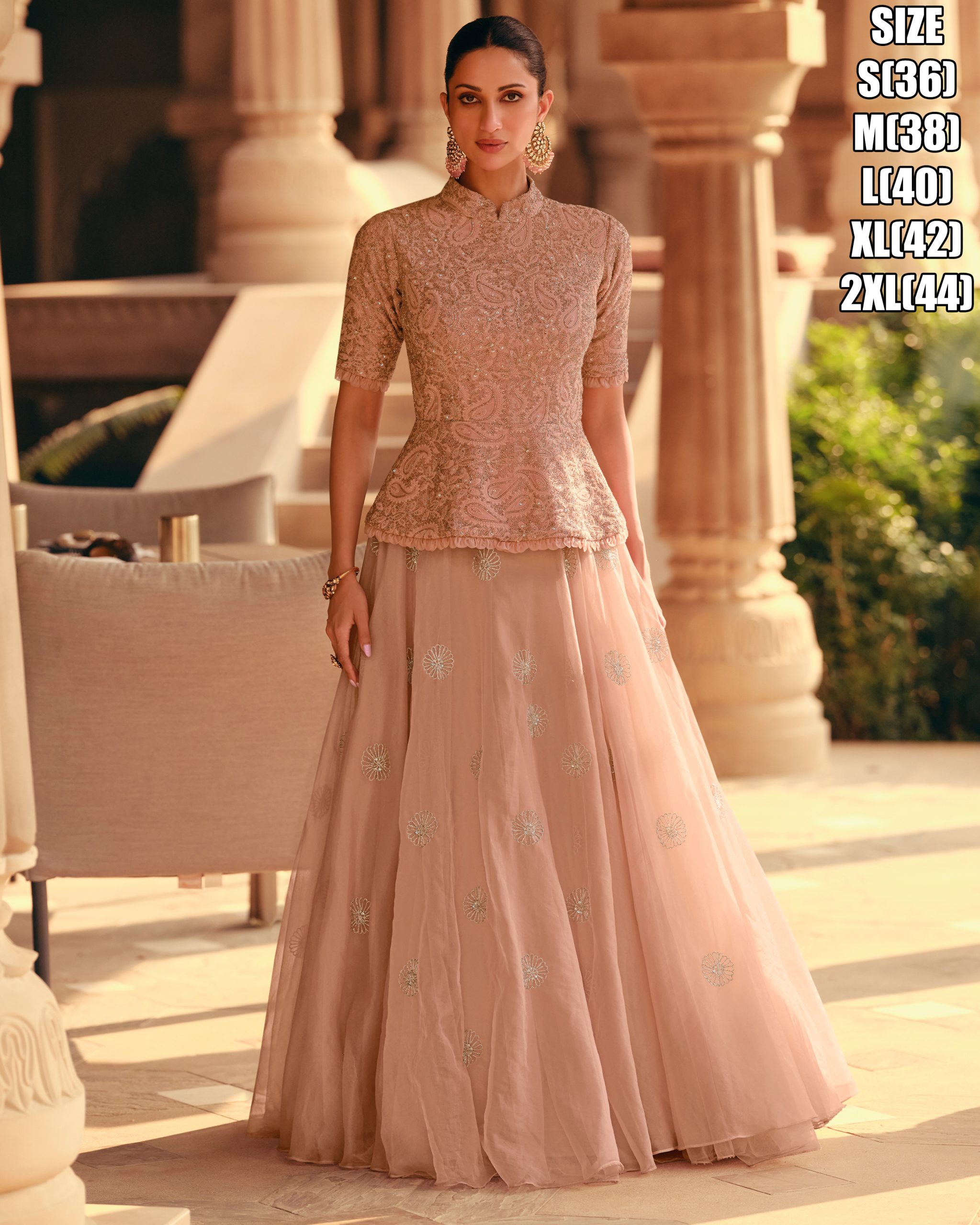 Women's Ready To Wear Premium Chinon Embroidery Partywear Lehenga