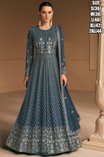 Ready To Wear Real Georgette Heavy Embroidery Gown And Dupatta