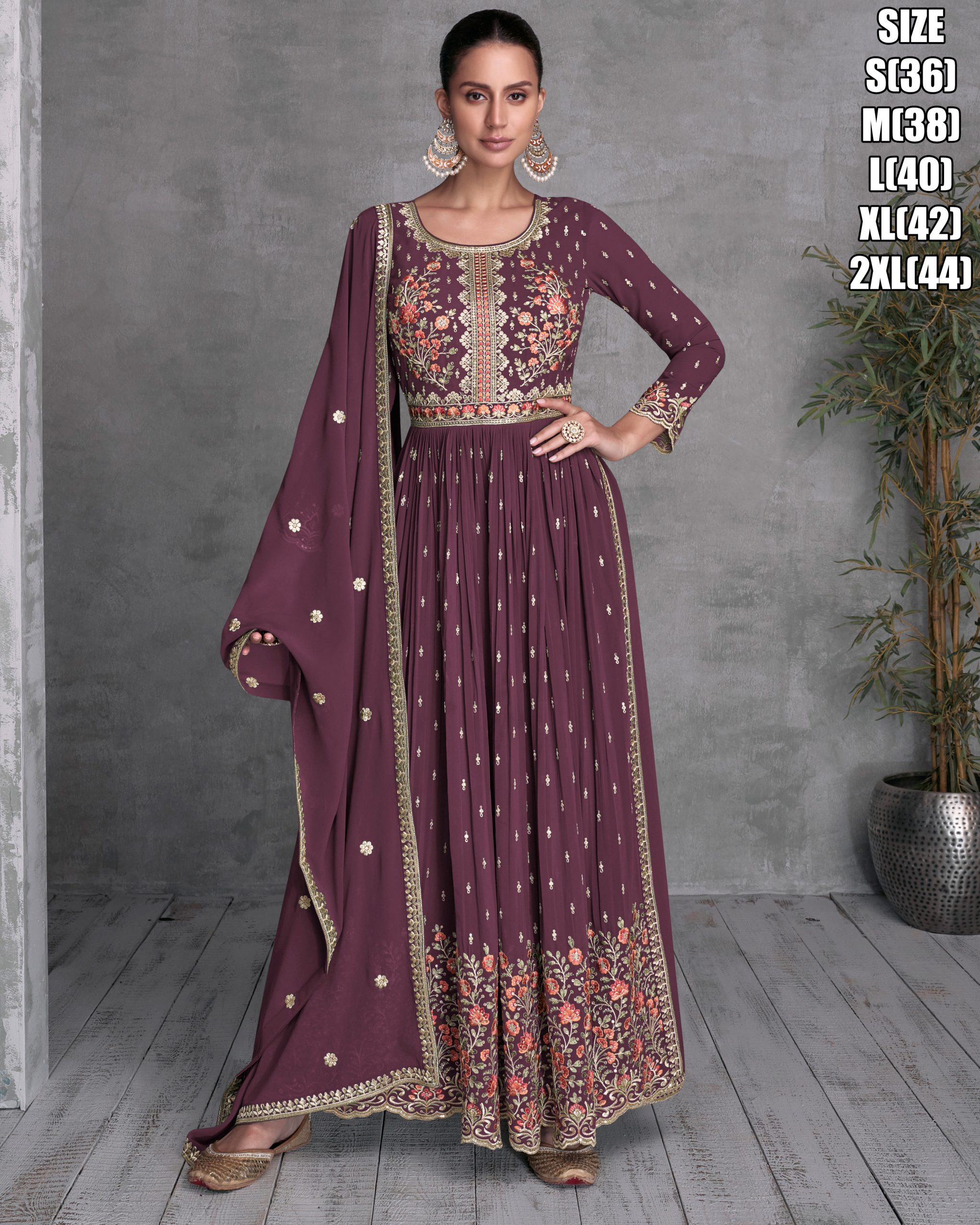 Dive into Luxury with our Real Georgette Embroidery Top paired with Bottom and Dupatta A Stunning Ensemble for Unforgettable Moments