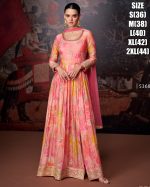 Women's Ready To Wear Real Georgette Floral Print & Embroidery Long Gown With Dupatta