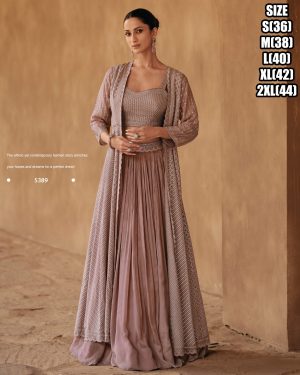 Women's Readymade Fancy Fabric Embroidery Party Wear Crop Top And Lehenga Skirt | Designer Crop Top And Skirt For Indian Wedding