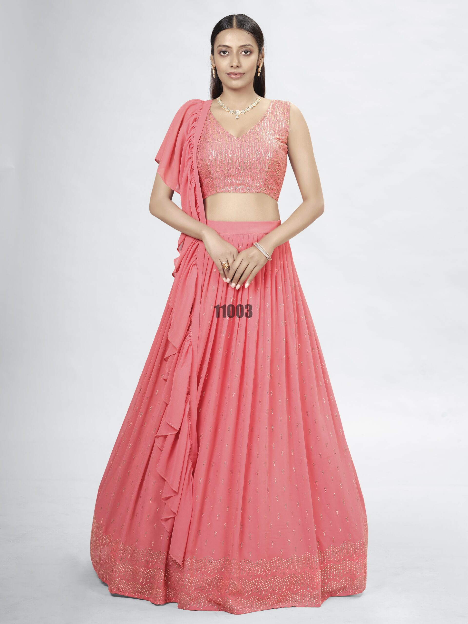 Wedding Wear Stitched Georgette Designer Lehenga Choli Collection