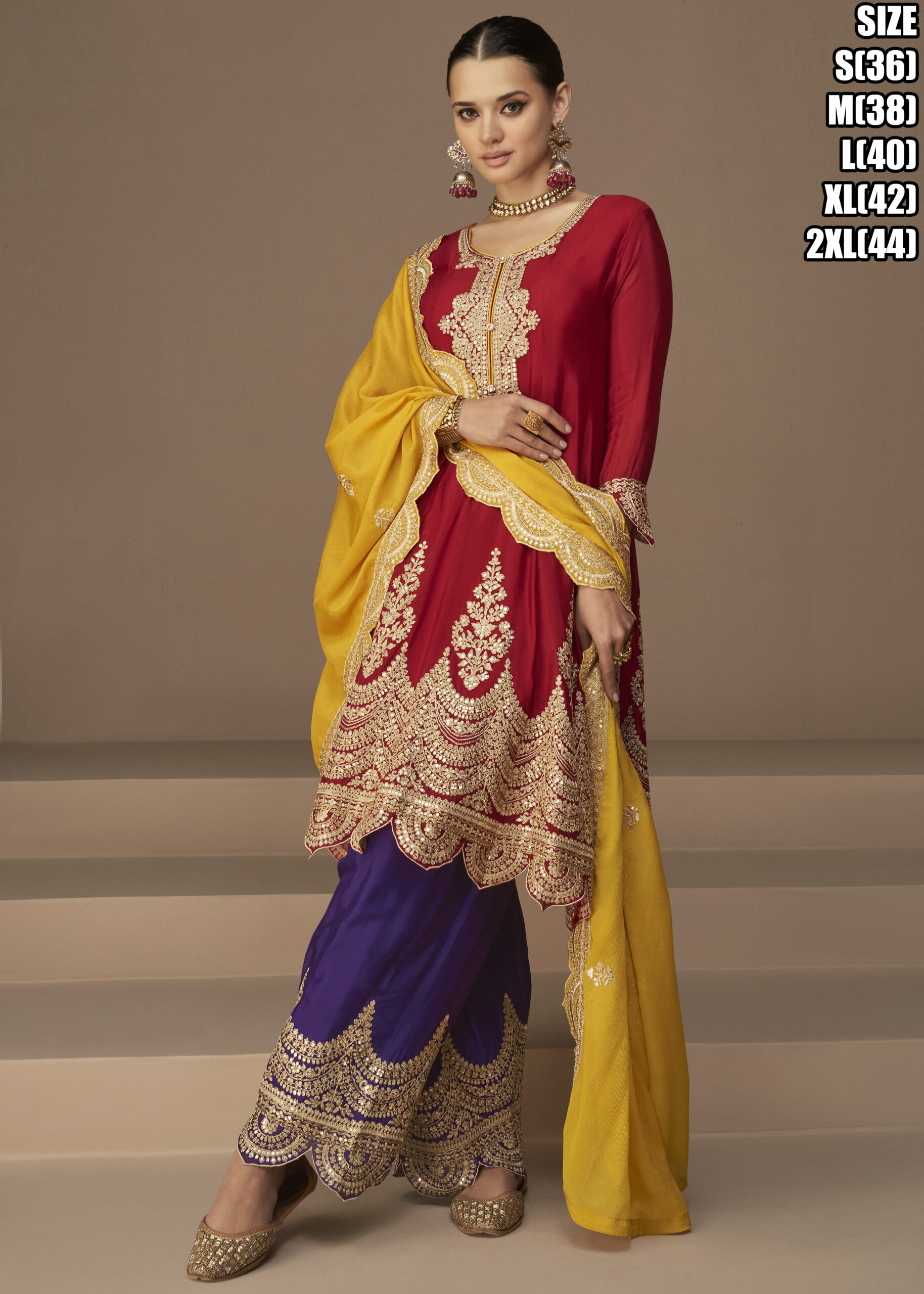 Heena Catalogue By Aashirwad Creation Premium Chinon Silk Designer Festive Wear Salwar Kameez