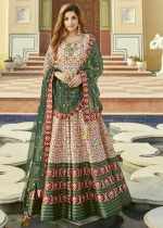 Designer Partywear Heavy Cherry Silk Stitched Gown With Dupatta