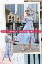 Ethnicrang Women's Georgette Printed Readymade Midi Dresses