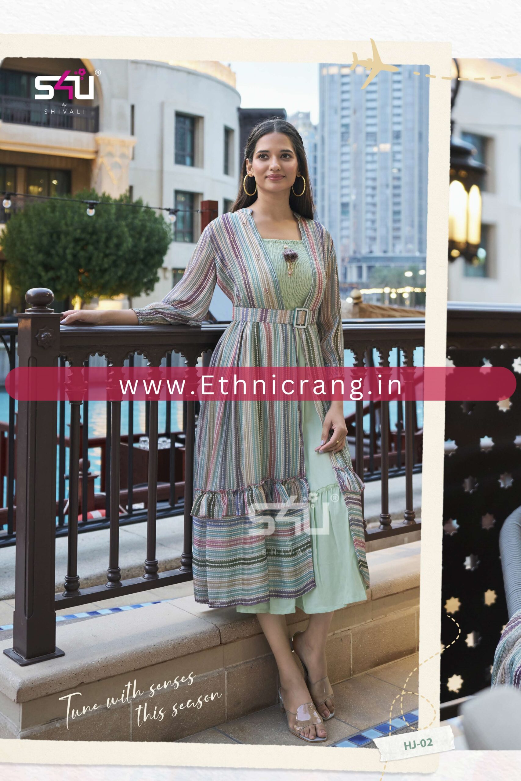 Ethnicrang Women's Georgette Printed Readymade Midi Dresses