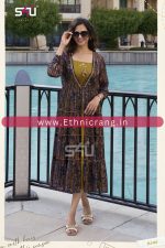 Ethnicrang Women's Georgette Printed Readymade Midi Dresses