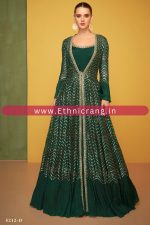 Ethnicrang Women's Premium Silk Embroidery Readymade Gown With Shrug