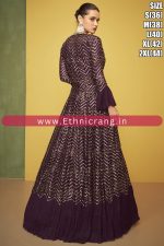 Ethnicrang Women's Premium Silk Embroidery Readymade Gown With Shrug