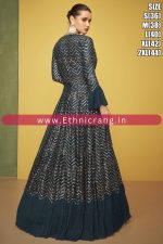 Ethnicrang Women's Premium Silk Embroidery Readymade Gown With Shrug