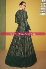Ethnicrang Women's Premium Silk Embroidery Readymade Gown With Shrug