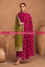 Ethnicrang Women's Premium Silk Embroidery Semi Stitched Salwar Suit
