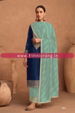 Ethnicrang Women's Premium Silk Embroidery Semi Stitched Salwar Suit