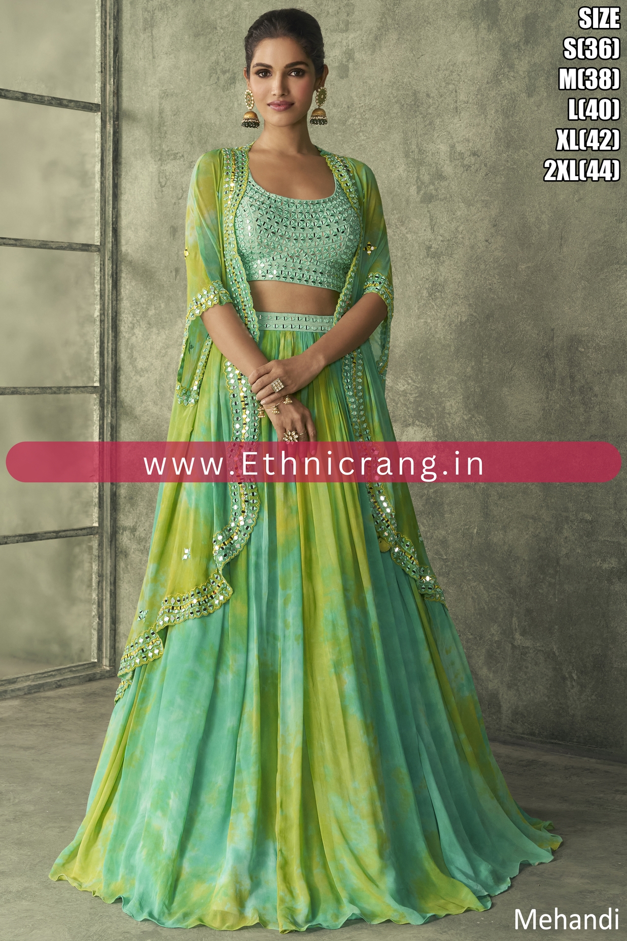 Elevate Your Wedding Look with Ethnicrang's Premium Real Georgette Indowestern Partywear