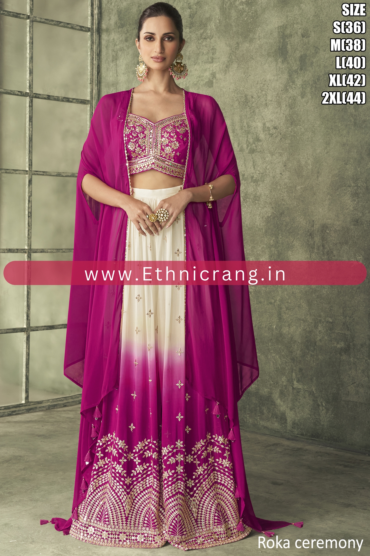 Elevate Your Wedding Look with Ethnicrang's Premium Real Georgette Indowestern Partywear